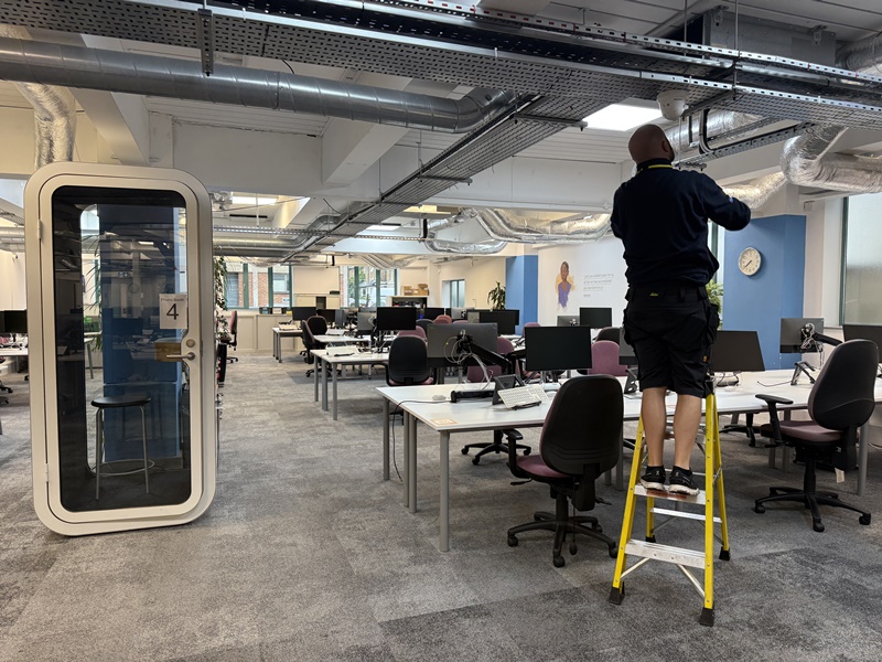 Air conditioning units being fitted by Kendall Mechanical